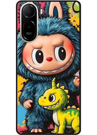 Чехол силиконовый бампер для xiaomi poco c81 pro с картинкой лабубу labubu