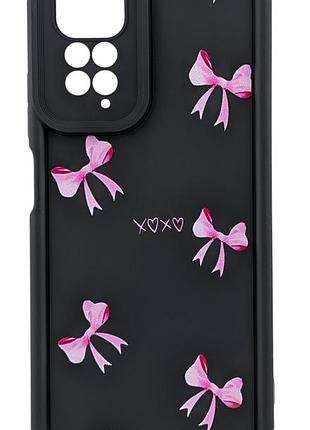 Чохол shock case print для xiaomi redmi note 11/ note 11s бампер силіконовий чорний з малюнком бантики