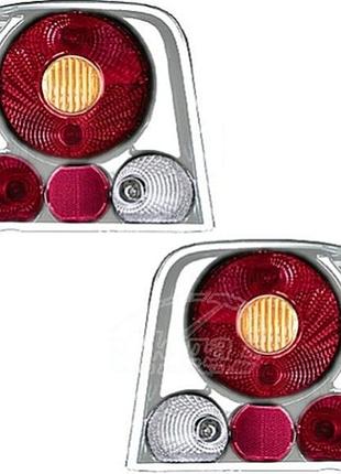 Фонари задние volkswagen golf 4 1996-2003, хром design, комплект 2 шт, hella, 9el 008 980-801