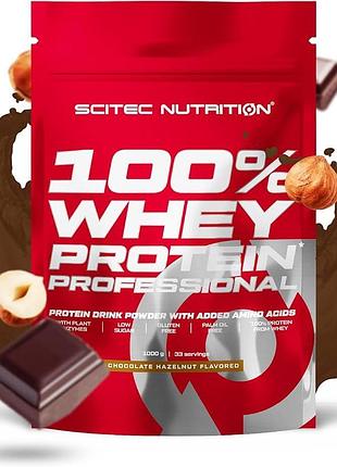 Протеин сывороточный 100% whey protein professional scitec nutrition (whey protein) 1 кг шоколадно-лесной орех