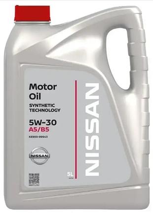 Моторное масло nissan motor oil 5w-30, 5л nissan ke90099943
