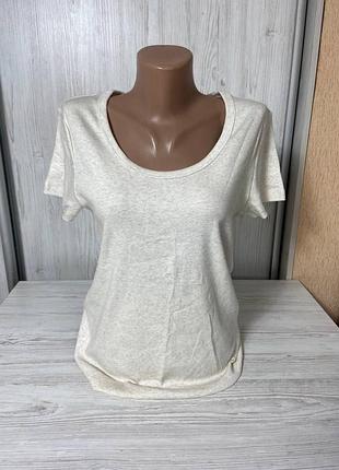 Футболка женская из хлопка в рубчик от британского бренда marks &amp; spencer размер 14💞