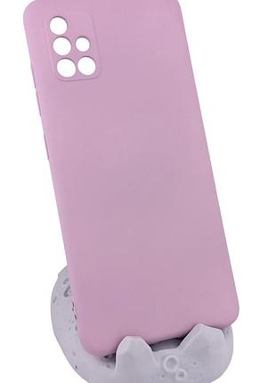 Чехол silicone case box для samsung galaxy a51 / a515 бампер с микрофиброй сиреневый