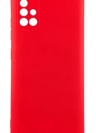 Чехол silicone case box для samsung galaxy a51 / a515 бампер с микрофиброй красный