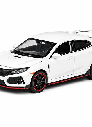 Модель автомобиля honda civic type r 1:32 металлическая машинка инерционная, светятся фары, звук двигателя, двери, капот, багажник