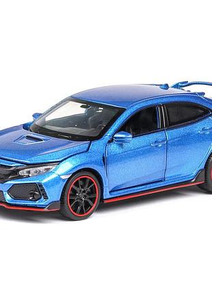 Honda civic type r металлическая модель 1:32 с инерционным механизмом, светятся фары, звук, открываются двери, капот, багажник
