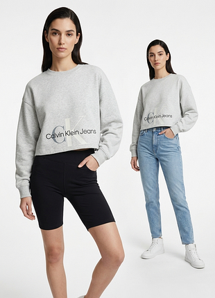Оверсайз кроп топ свитшот calvin klein