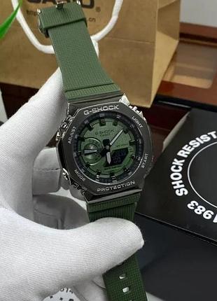 Наручний годинник casio g-shock gm-2100 green / на подарок