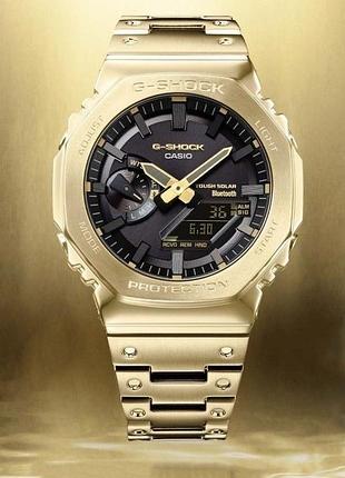Мужские элитные часы casio gm-b2100 gold / на подарок противоударные часы