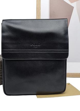 Сумка-планшет штучна шкіра чорний арт.338-1 black polo (54)