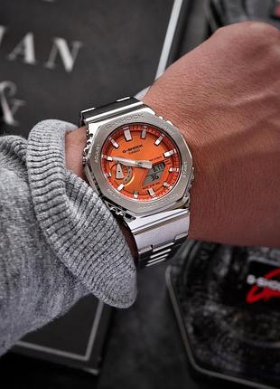Чоловічий наручний годинник casio gm-2110 orange / на подарунок