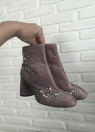 Ботильоны  zara из бархата