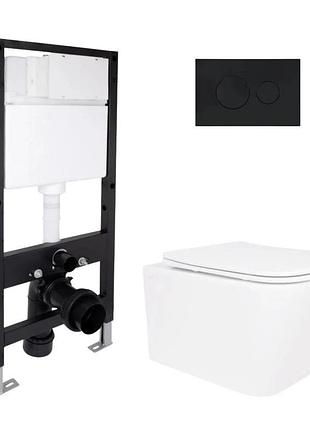 Готове рішення qtap для ванної кімнати: підвісний унітаз crow ultra quiet 485 x 340 x 290 + комплект інсталяції standard (кругла