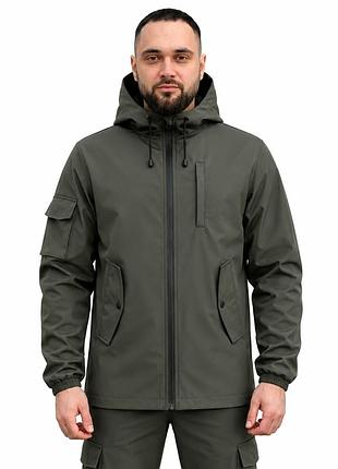 Куртка мужская softshell легкая, хаки, водонепроницаемая легкая куртка из материала софтшелл для осени 4xl