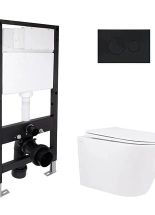 Готовое решение qtap для ванной комнаты: подвесной унитаз swan rimless 520 x 360 x 320 + комплект инсталляции standard (круглая