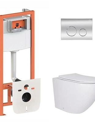 Готове рішення qtap для ванної кімнати: підвісний унітаз robin ultra quiet 520 x 365 x 365 + комплект інсталяції nest 4 в 1