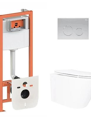 Готовое решение qtap для ванной комнаты: подвесной унитаз swan ultra quiet 520 x 360 x 320 + комплект инсталляции nest 4 в 1