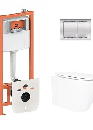 Готовое решение qtap для ванной комнаты: подвесной унитаз swan ultra quiet 520 x 360 x 320 + комплект инсталляции nest 4 в 1