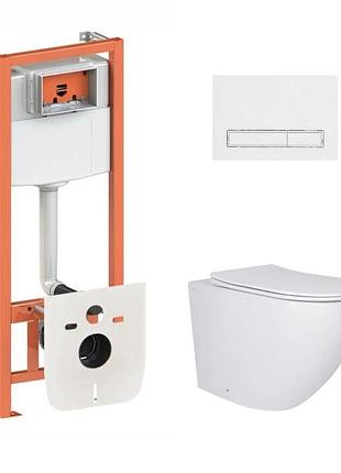 Готове рішення qtap для ванної кімнати: підвісний унітаз robin ultra quiet 520 x 365 x 365 + комплект інсталяції nest 4 в 1