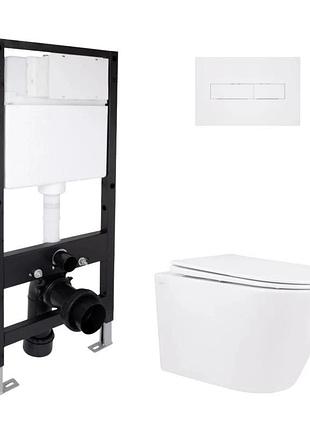 Готовое решение qtap для ванной комнаты: подвесной унитаз swan rimless 520 x 360 x 320 + комплект инсталляции standard (линейная