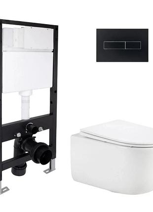 Готовое решение qtap для ванной комнаты: подвесной унитаз taurus ultra quiet 515 x 360 x 350 + комплект инсталляции standard