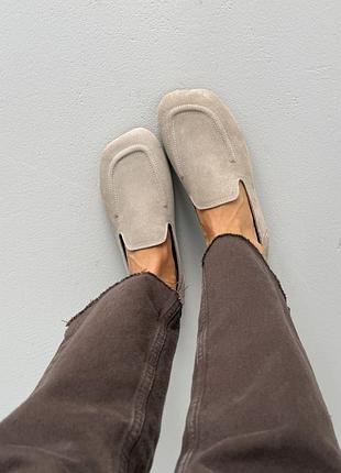 Анатомічні лофери barefoot тм nikart замшеві бежеві