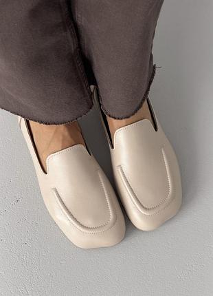 Анатомічні лофери barefoot тм nikart шкіряні бежеві