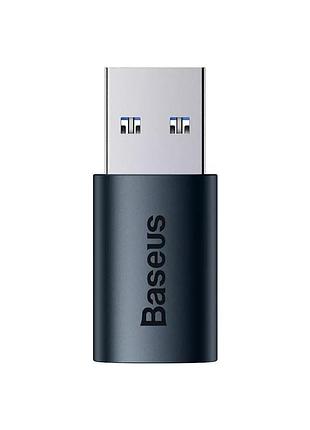 Переходник/адаптер baseus ingenuity mini otg usb 3.1 type-c 10гбит/с синий алюминиевый для смартфонов и планшетов