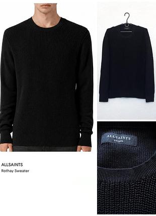Мужской хлопковый свитер джемпер allsaints rothay sweater, p. xl