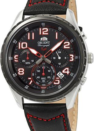 Мужские часы orient fkv01003b0 стальной корпус водозащита 50 м чёрный циферблат, хронограф