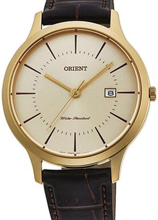 Мужские часы orient contemporary rf-qd0003g10b стальной корпус водозащита 30 м золотистый циферблат