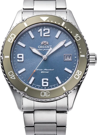 Годинник чоловічий orient mako solar ra-wj0002l10b на сонячній батареї сапфірове скло сталевий корпус водозахист 200 м синій