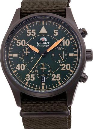 Мужские часы orient flight ra-kv0501e10b стальной корпус водозащита 50 м чёрный циферблат, хронограф