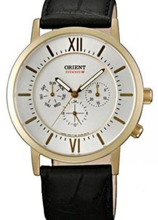 Мужские часы orient titanium frl03002w0 титановый корпус водозащита 30 м серебристый циферблат