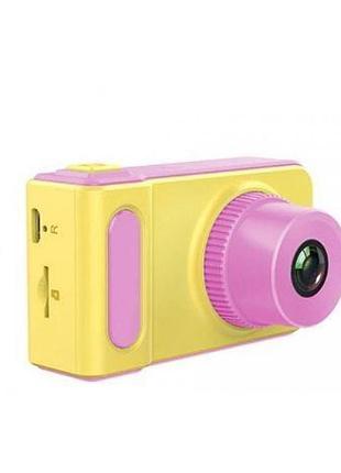 Фотоаппарат детский photo camera kids v7 5369 yellow pink 2″ 450 мач набор 7 предметов уценка