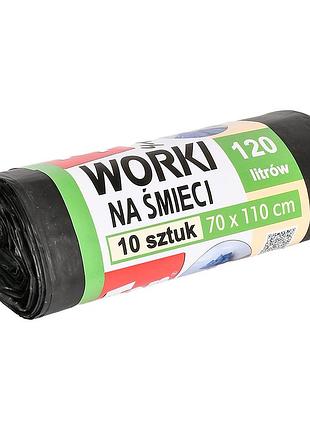Мусорные пакеты top pack 120 л, черные, сверхпрочные полиэтиленовые, 10 штук в рулоне, tp4-103-1