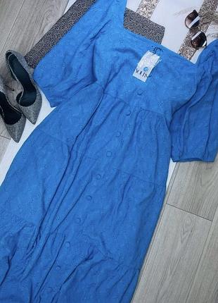 Нова міді сукня 5xl 6xl блакитна сукня великого розміру святкове плаття з ґудзиками ярусна сукня батал