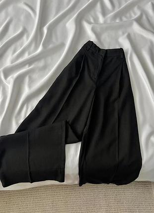 Брюки wide leg палаццо кюлоти linen blend h@m