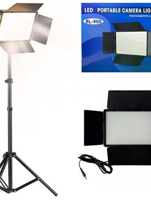 Професійне відеосвітло led light rl-900 35w з пультом 3000k-6500k, прямокутне студійне світло