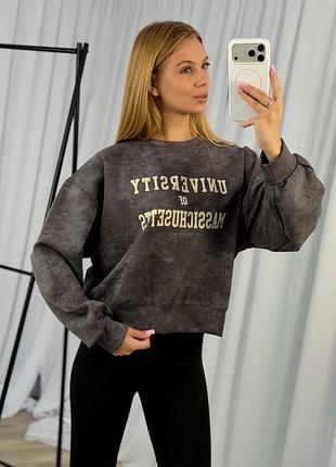 Свитшот женский трехнить, бордовый, молочный, графит
