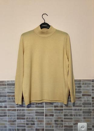 Елітний вовняний джемпер з шовком (німеччина, р. 42 / xl) гольф светр