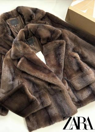 Трендовая шуба zara эко-норка в наличии
