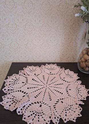Серветка рожева, 30 см,бавовна , гачок