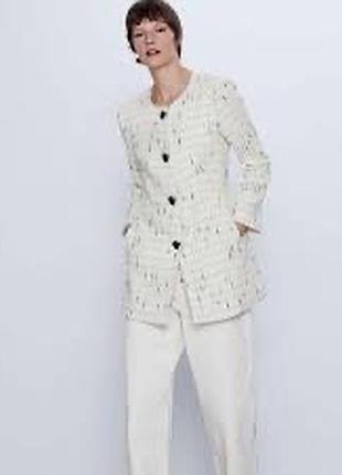 Подовжений твідовий блайзер від zara