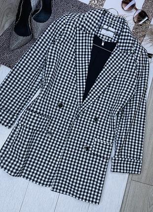 Новий піджак bershka xs картатий піджак приталений подовжений піджак в клітинку осінній піджак