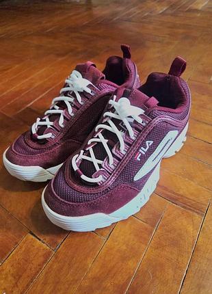 Fila disruptor mesh low wmn кроссовки бордовые