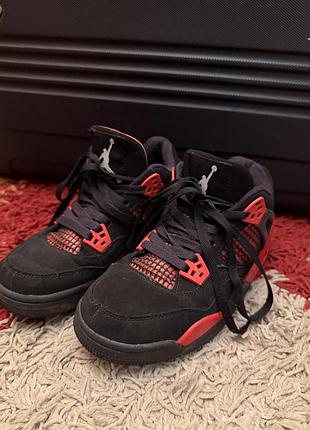 Дитячі/підліткові кросівки nike air jordan 4 retro "bred" (оригінал)