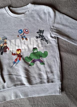 Теплый свитшот marvel для мальчика, размер 134