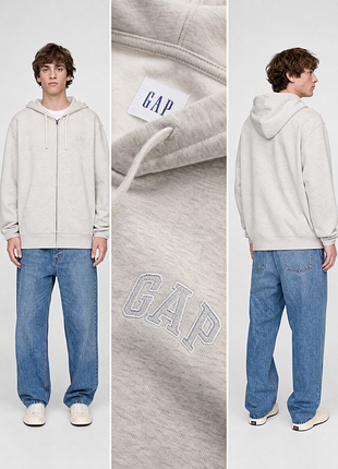 Gap adult relaxed logo zip hoodie / gap чоловіче зіп-худі оригінал  l xl
