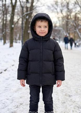 Куртка 176, р.100,110,120,130,140,150, синтепон+нейлон, черный